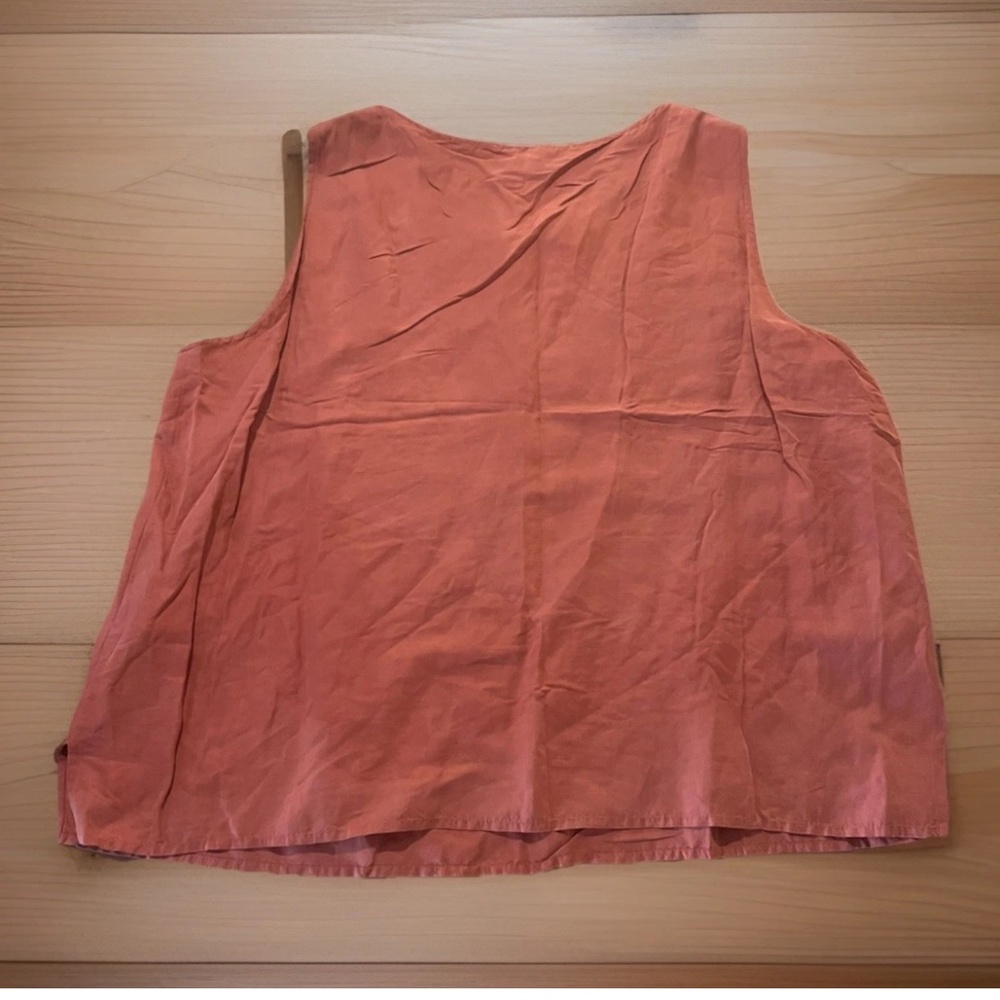 Eileen Fisher Woman Women’s Linen Silk Burnt Orange Sleeveless Top 3X Minimalist - Picture 6 of 6